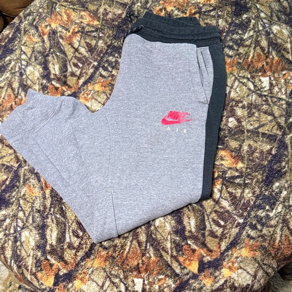Nike Gray and Black Joggers with Red Logo - Picture 1 of 4